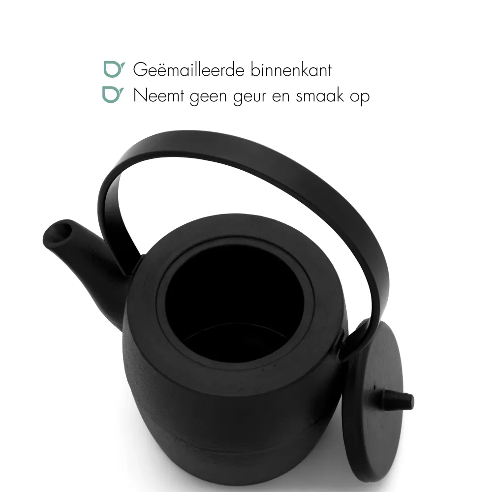 Bredemeijer - Gietijzeren theepot Kobe - 1,2 liter - Zwart