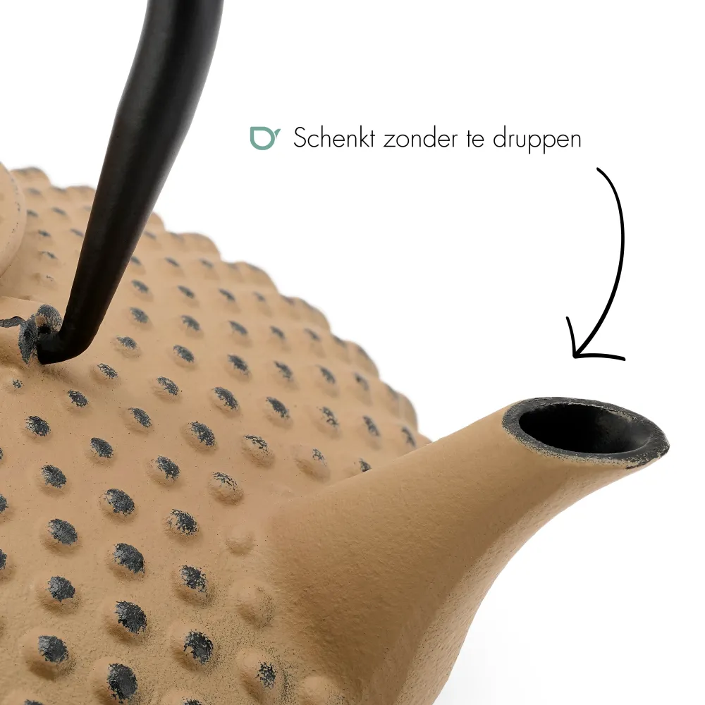 Bredemeijer - Gietijzeren theepot Xilin - 1,25 liter - Camel - Met filter