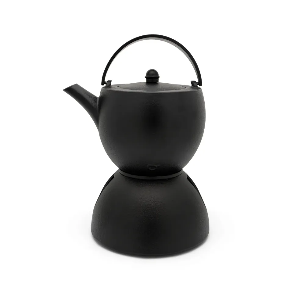 Bredemeijer - Gietijzeren theeset Sencha - 1,2 liter - Zwart - Theepot met theelicht
