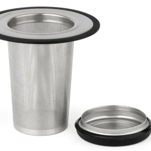 Bredemeijer Theefilter met onderzetter XL Zilverkleurig Mat Roestvrij staal 304