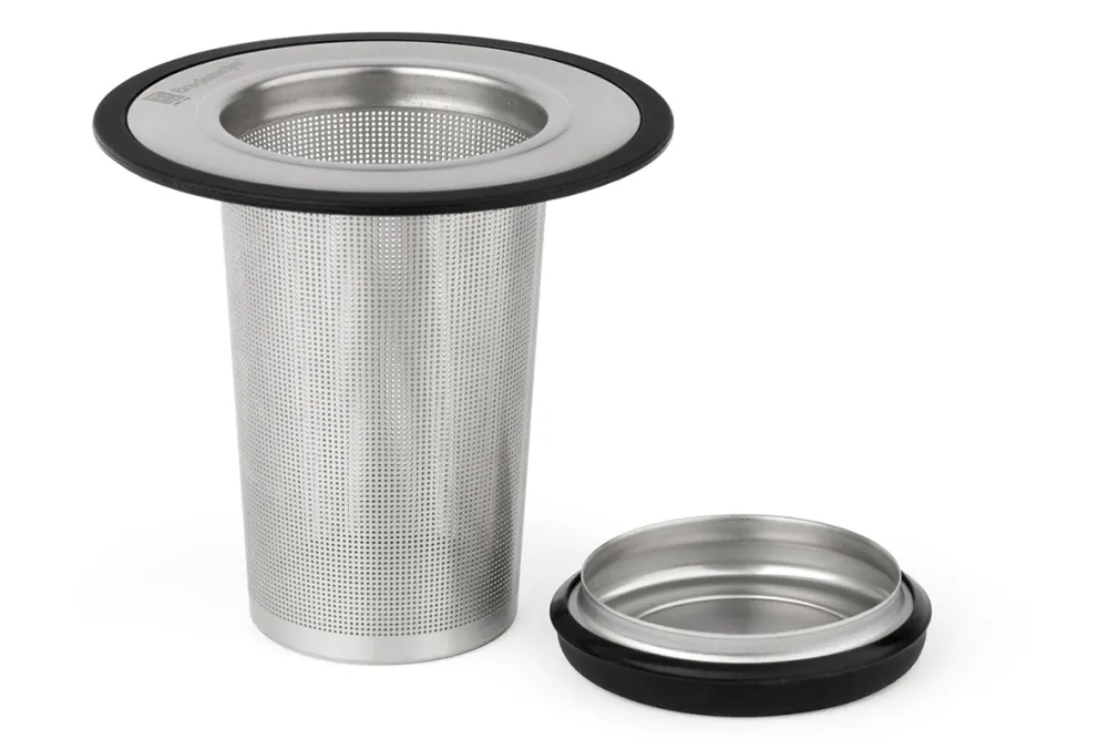 Bredemeijer Theefilter met onderzetter XL Zilverkleurig Mat Roestvrij staal 304