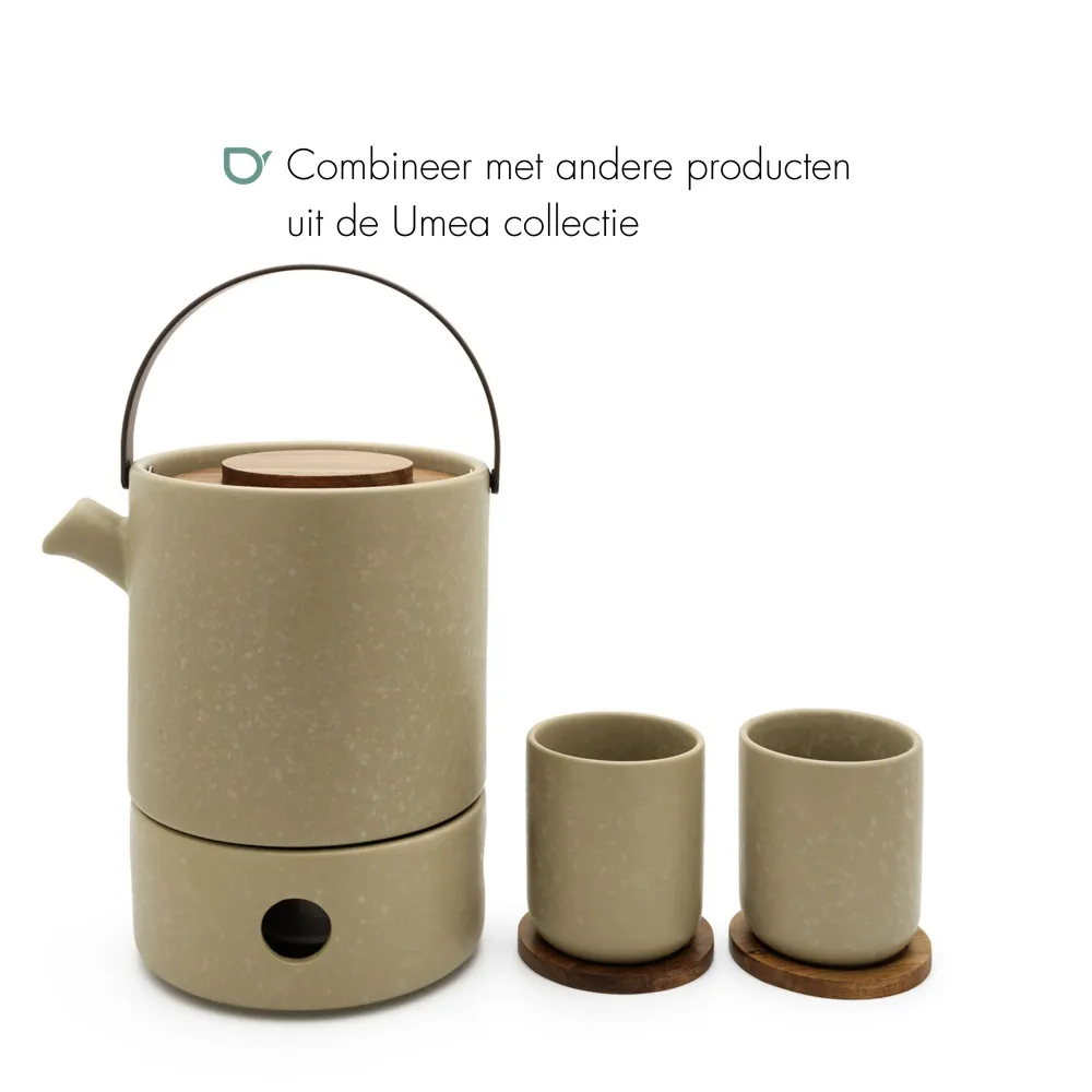 Bredemeijer - Theemok Umea 200ml leemgrijs+onderzetter