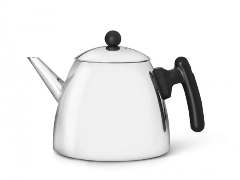 Duet Classic Theepot 1.2 Liter – RVS met Zwart Bredemeijer