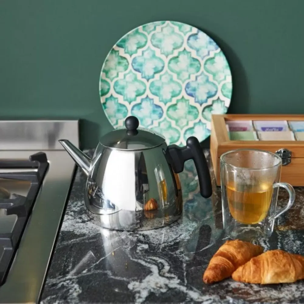 Duet Classic Theepot 1.2 Liter – RVS met Zwart Bredemeijer