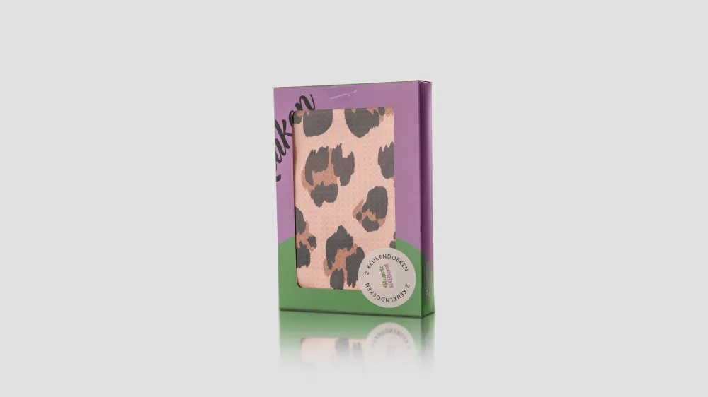 Cadeau Set Keukendoek Set Cheetah Bubble & Blend