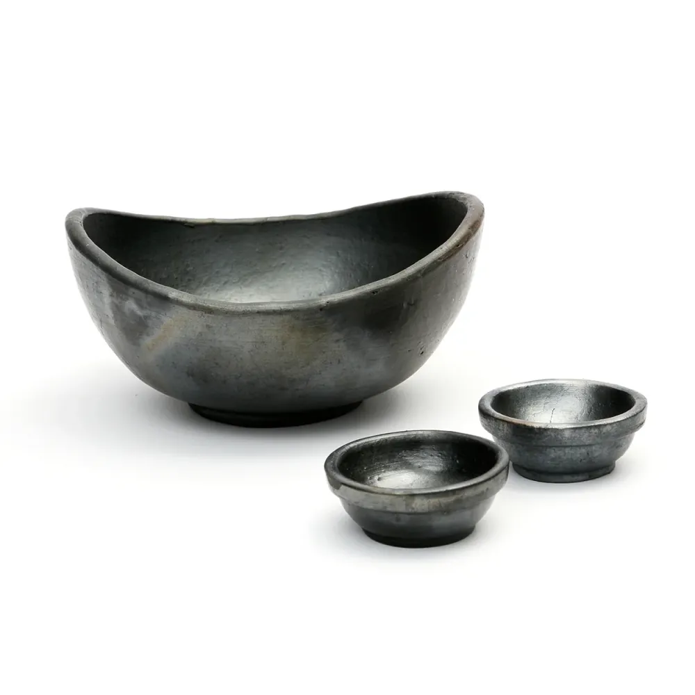 De Burned Gebogen Kom - Zwart - Set Van 3