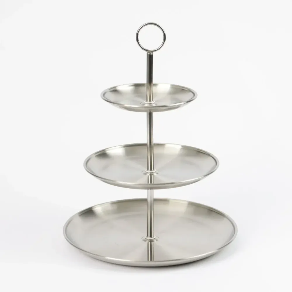 Ceruzo Etagere - 3 Laags - Rvs - D30 X H34 Cm