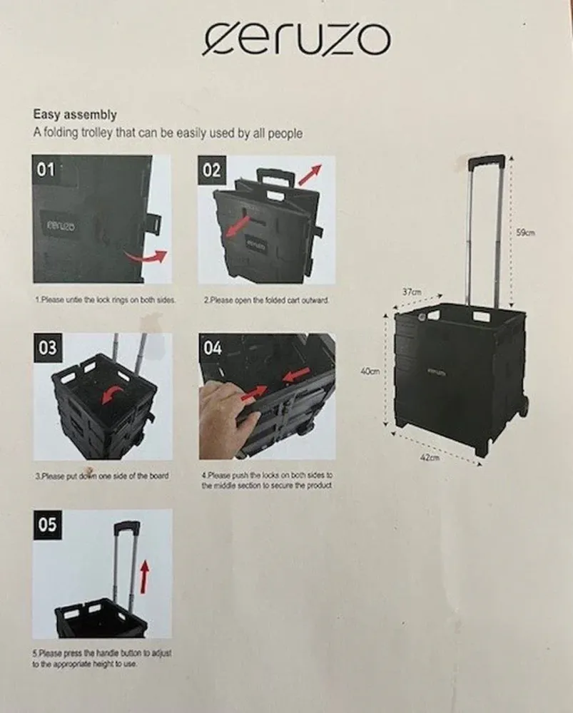 Ceruzo Trolley Met Vouwkrat - 50 Liter
