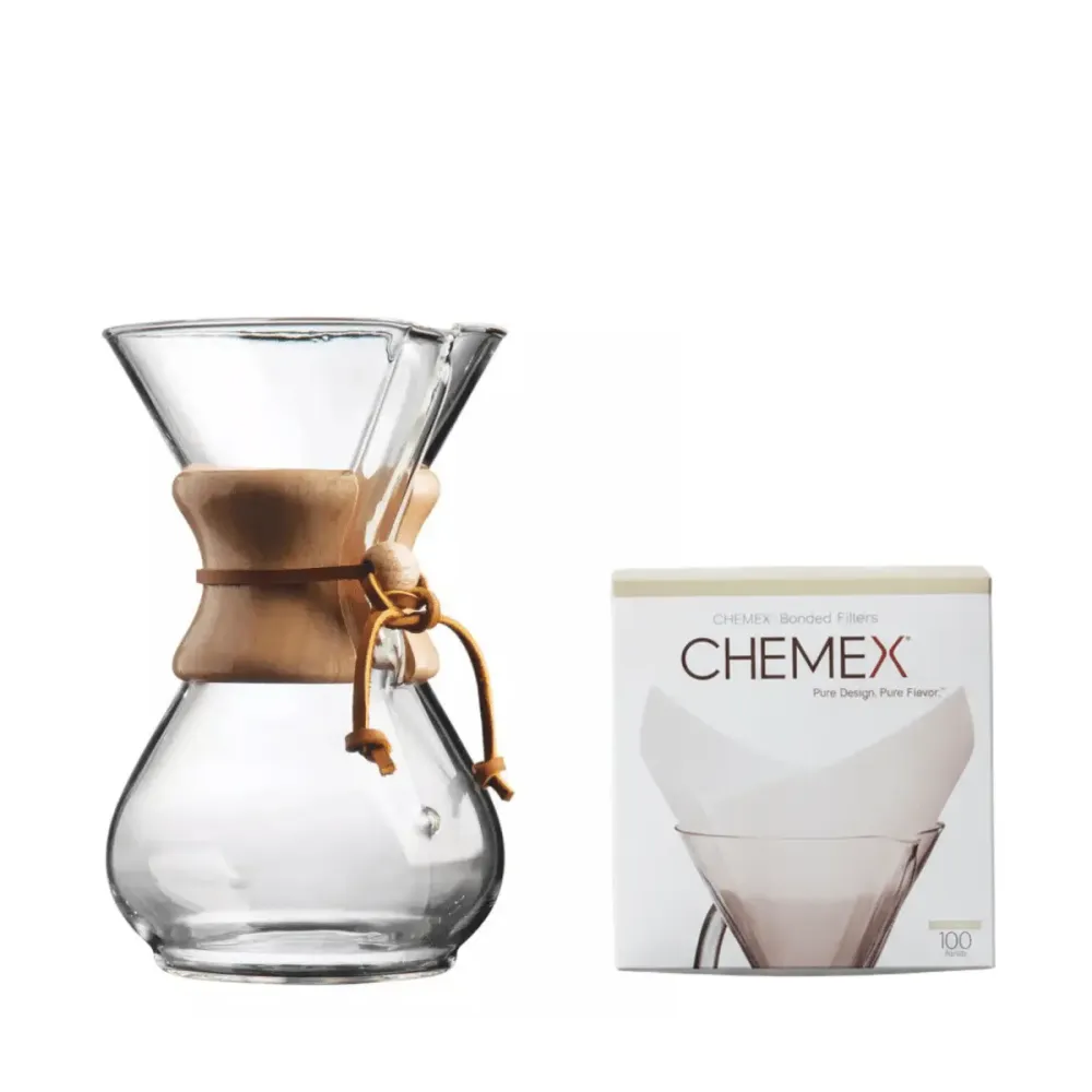 Chemex voor 6 kopjes + 100 stuks filters