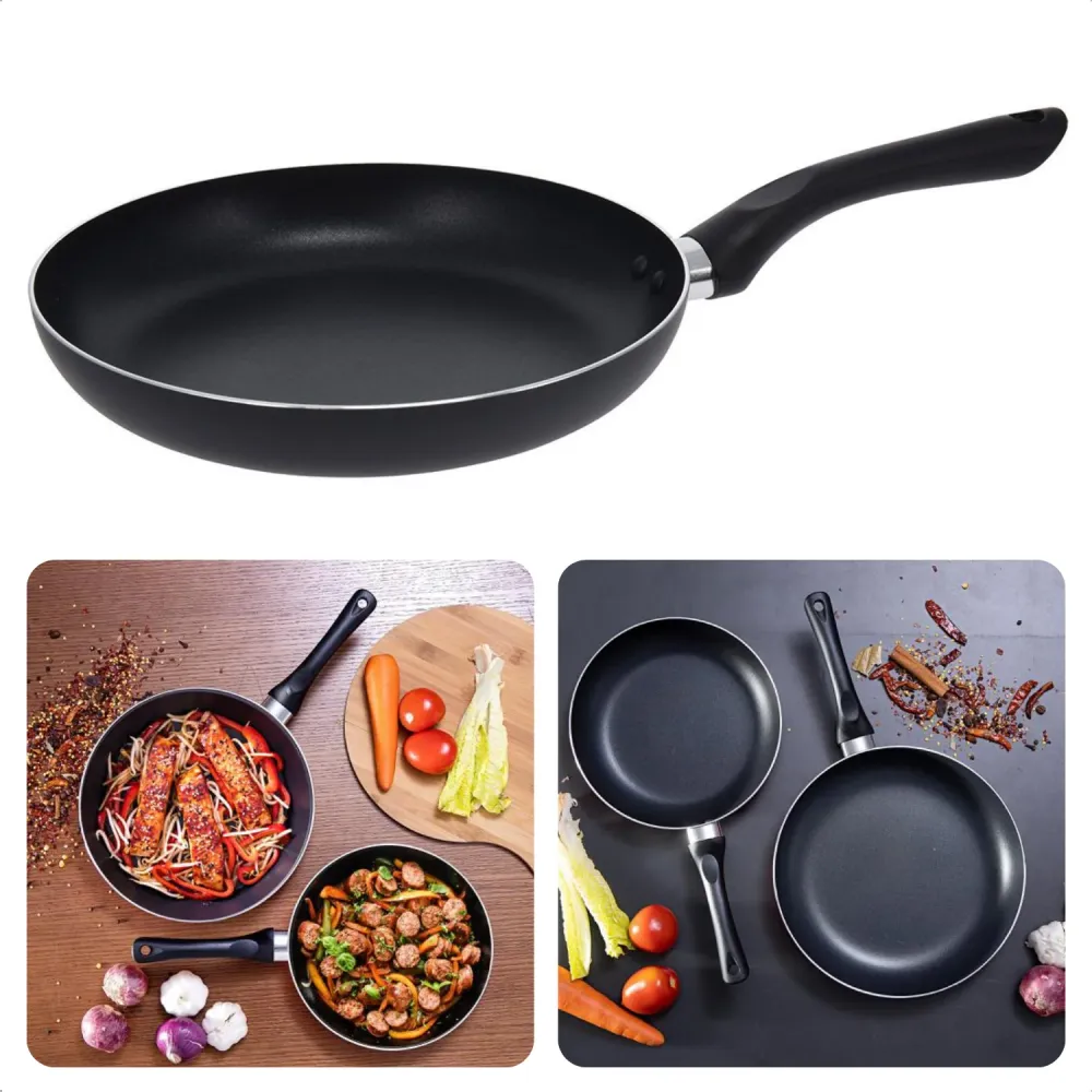Cheqo® Aluminium Koekenpan 26 cm - Bakpan - Zwart - Geschikt voor Gas, Keramisch en Halogeen
