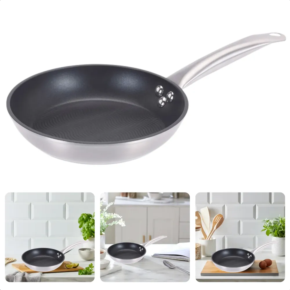 Cheqo® Koekenpan - Bakpan - Alle Warmtebronnen - Ook voor Inductie - Ø24cm x H5,5cm - Aluminium