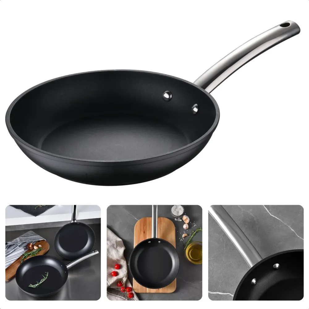 Cheqo® Koekenpan met Titanium Anti-Aanbak - Bakpan - Inductie 30 cm - Gesmeed Aluminium Pan - Turbo-Inductie Geschikt - Ho...