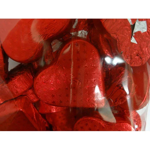Chocolade edelstenen Romeo harten reliëf Red Foly 1kg (APX 39PC) Chocolate Gems