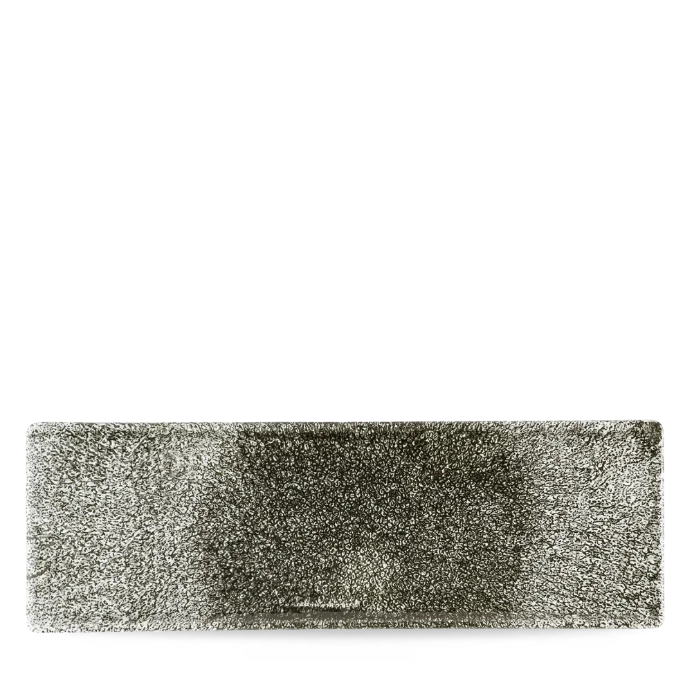 Raku Quartz Black Oblong Plate 33X11cm 6/box Churchill