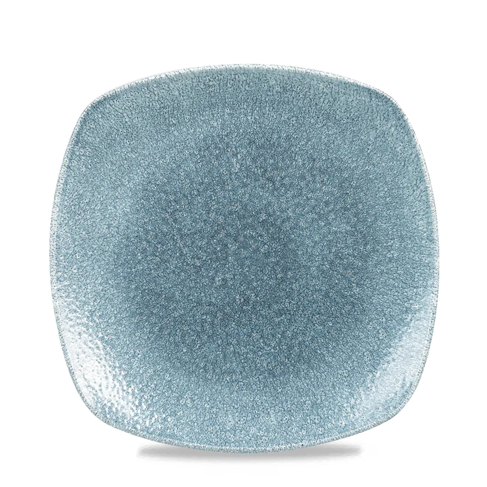 Raku Topaz Blue X Squared Square Plate 25cm 12/box Churchill