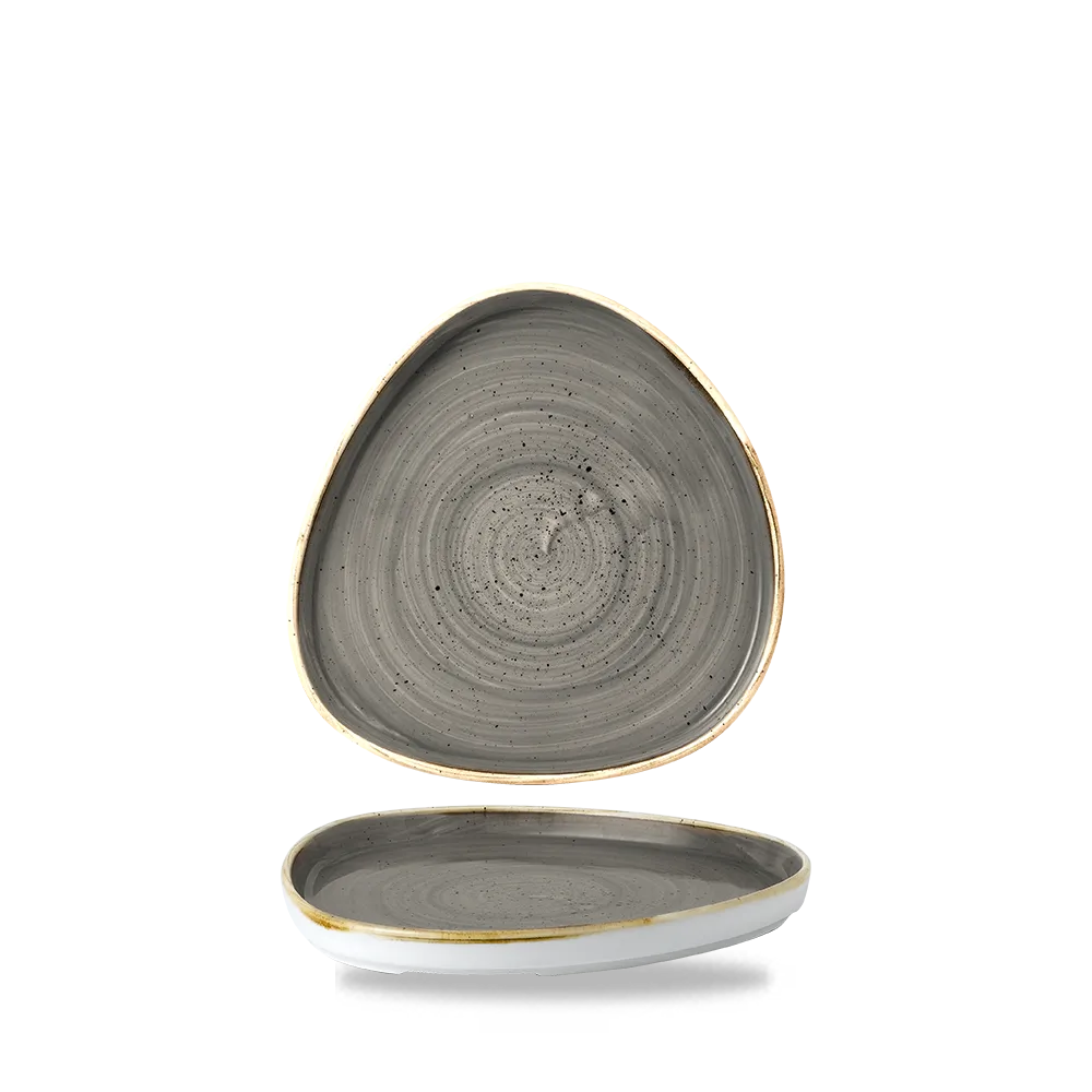 Stonecast Grey Triangle Walled Chefs Plate 20 cm 6/box Churchill