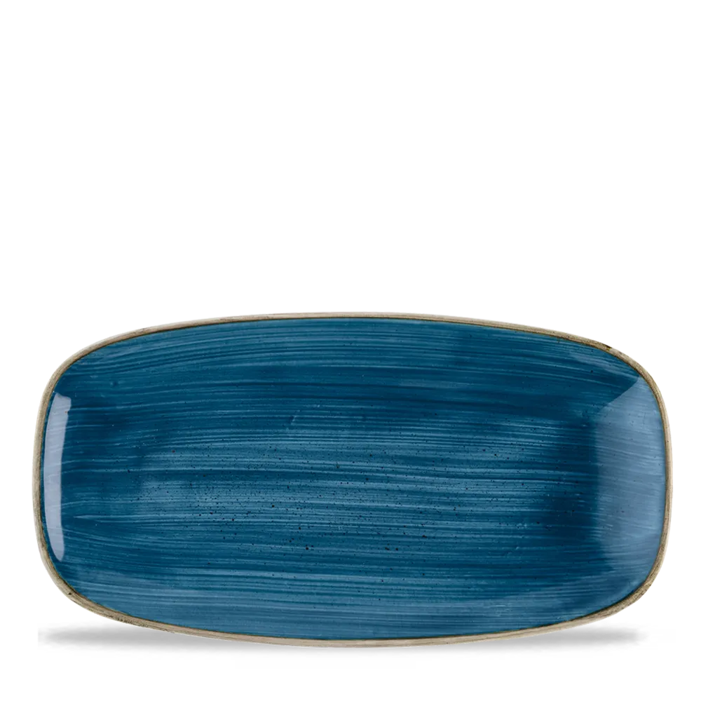 Stonecast Java Blue Oblong Plate 29,8x15,3cm 12/box Churchill