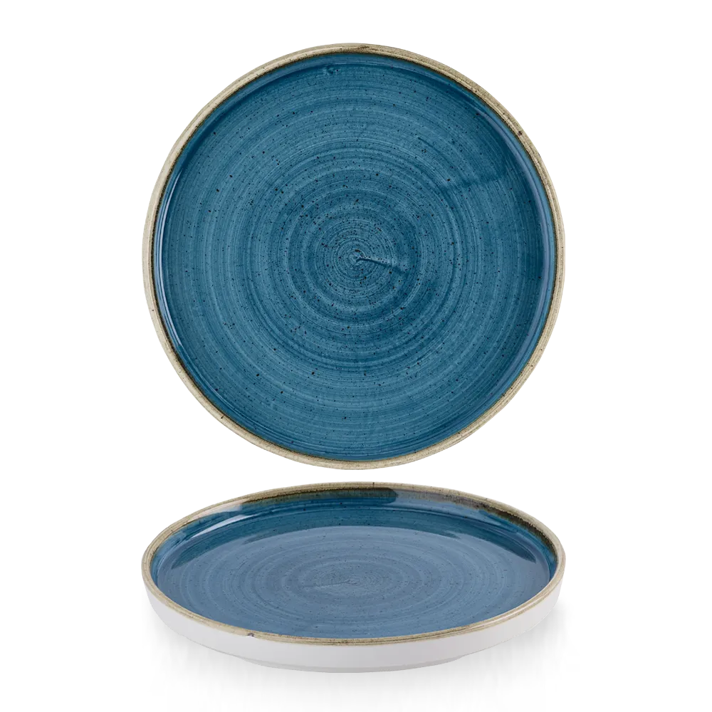 Stonecast Java Blue Walled Plate 26cm 6/box Churchill