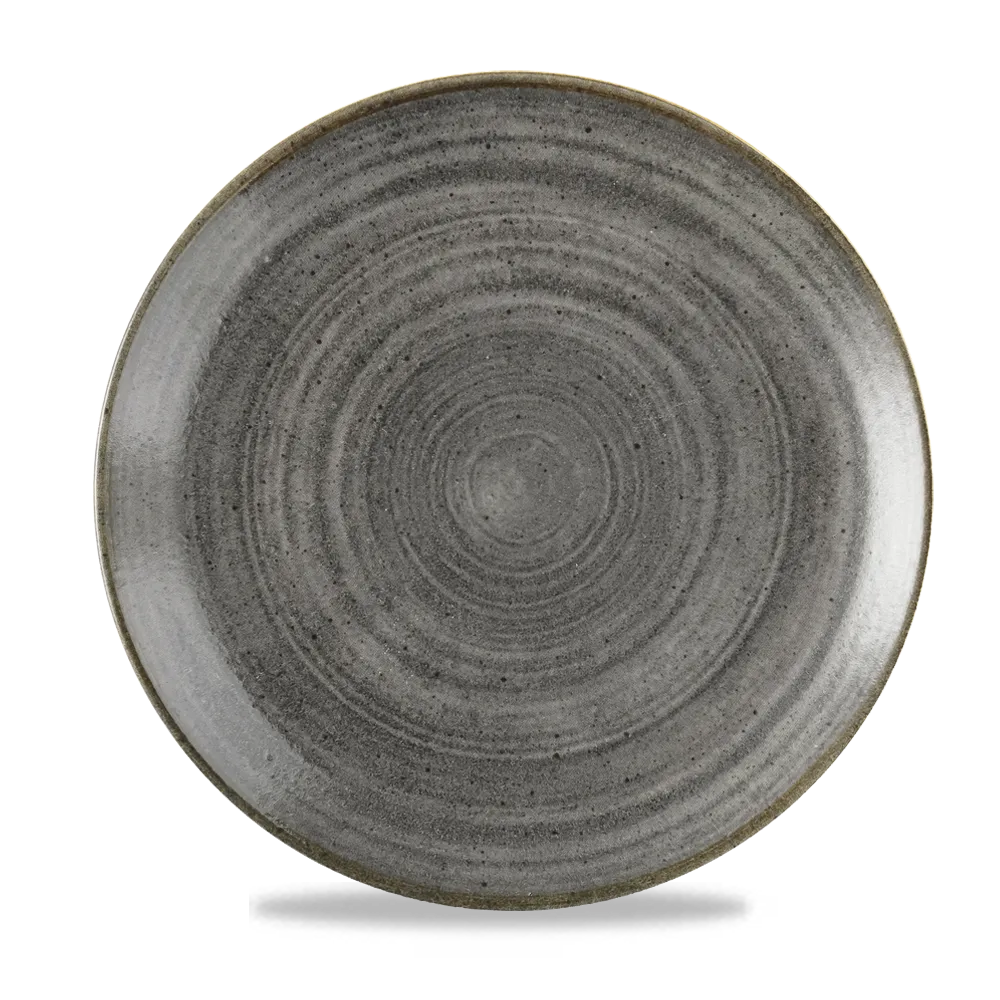 Stonecast Raw Black Evolve Coupe Plate 28.8cm 12/box Churchill