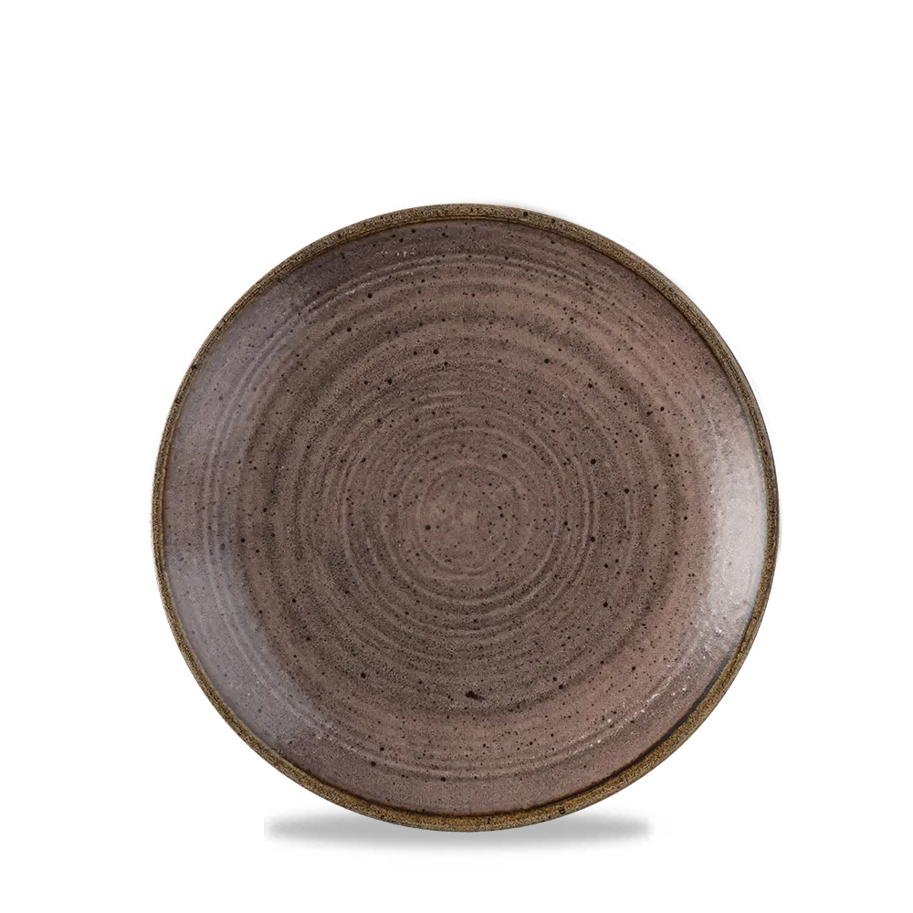 Stonecast Raw Brown Evolve Coupe Plate 16.5cm 12/box Churchill
