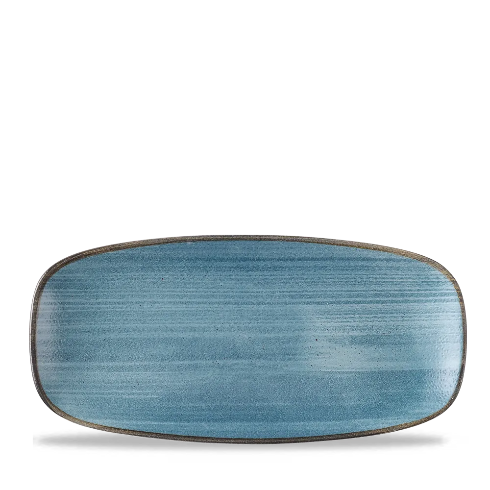 Stonecast Raw Teal Chefs Oblong Plate 26,9x12,7 cm 12/box Churchill