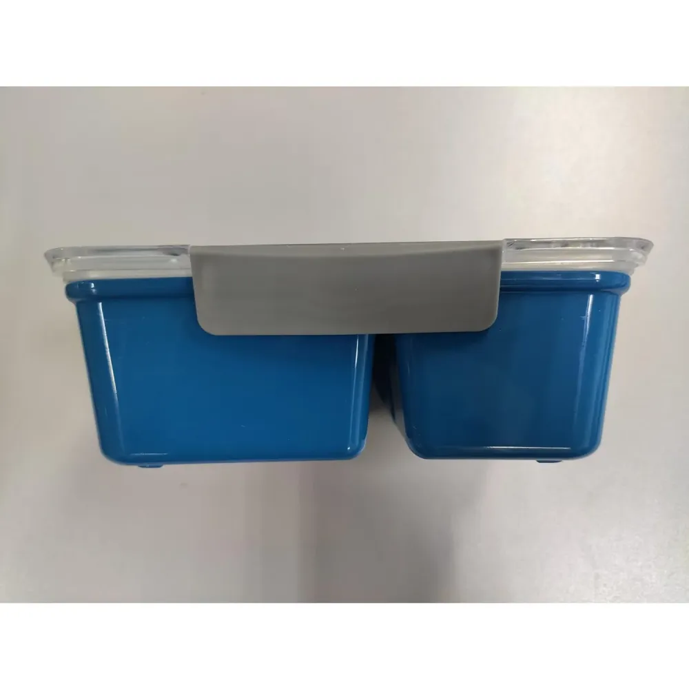 Lunchbox met vouwbare vork 20x15x7cm diepvries- en magnetronbestendig petrolblauw Clean in House