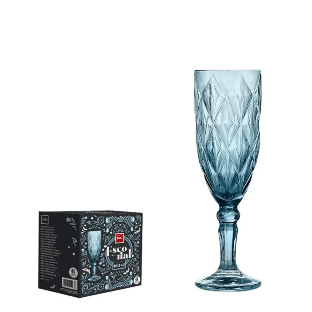 Cok Escorial Champagneflute Blauw 16,5 cl - Doos 6 stuks