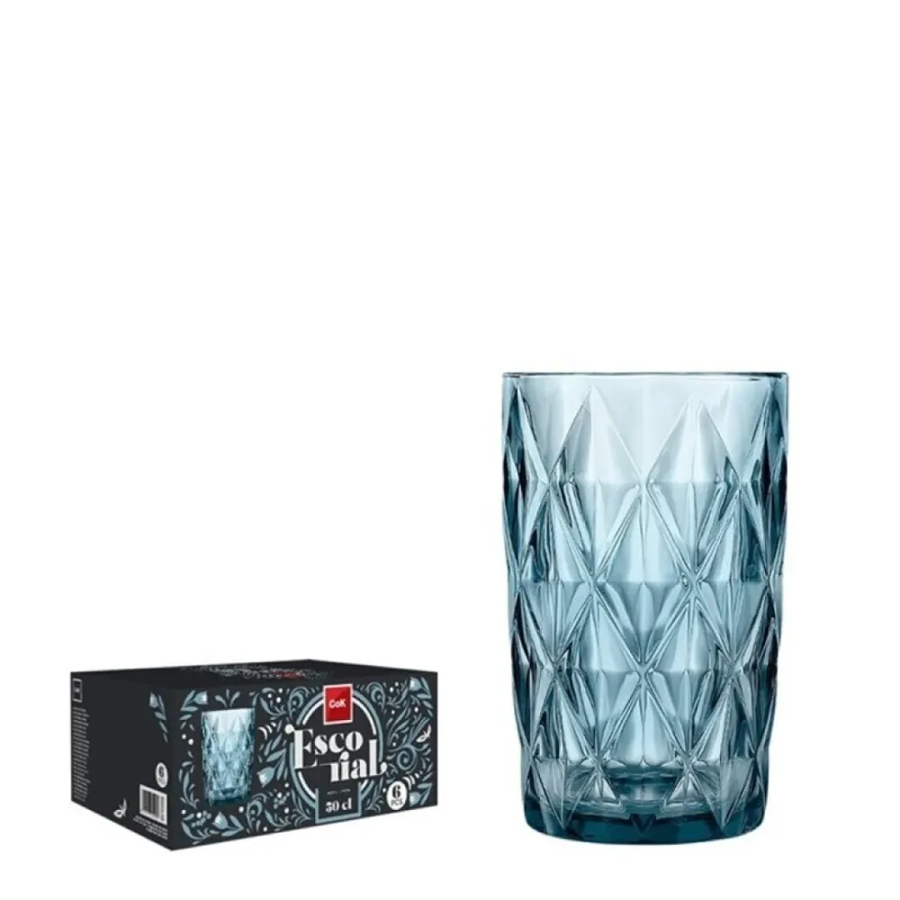 Cok Escorial Longdrinkglas Blauw 40 cl - Doos 6 stuks