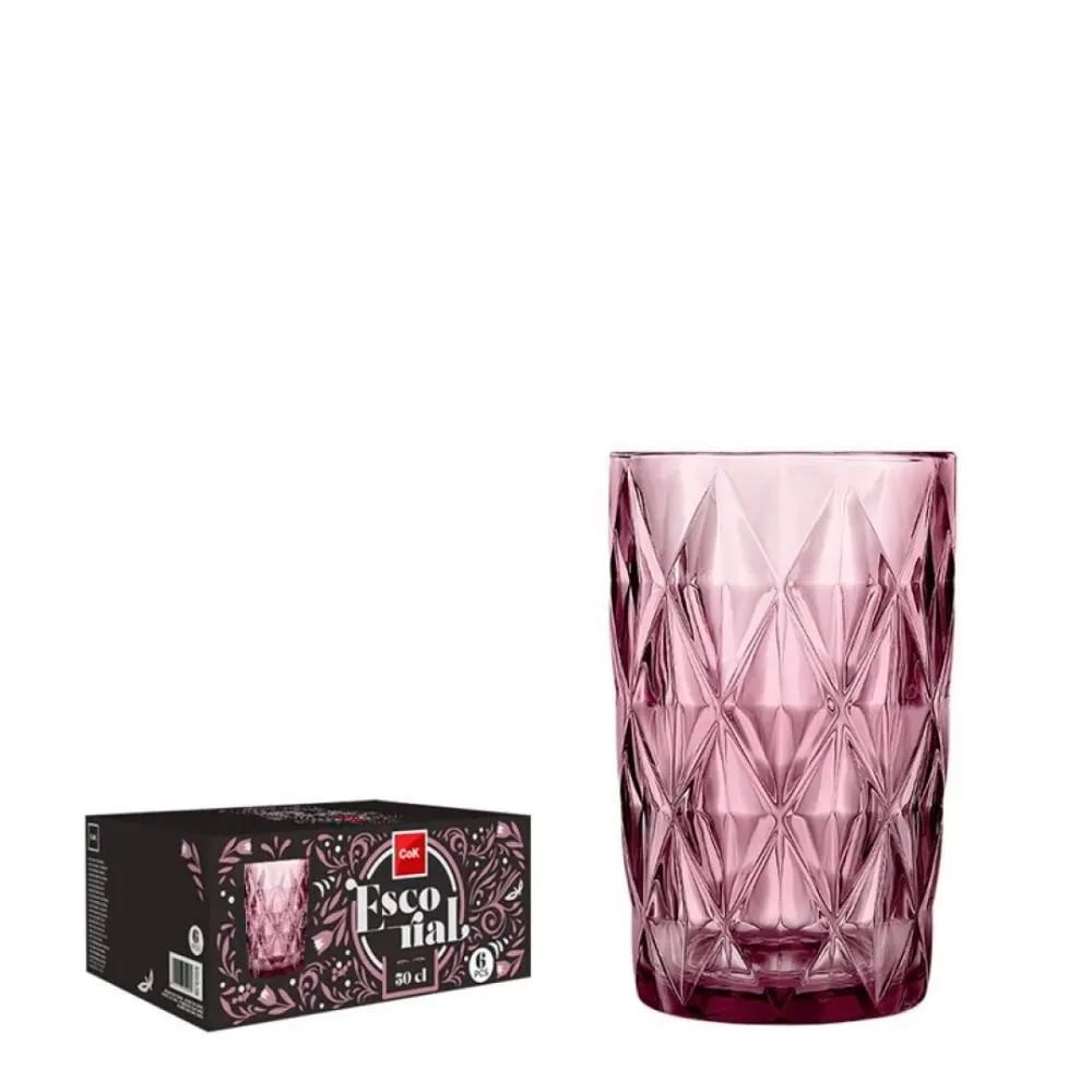 Cok Escorial Longdrinkglas Roze 40 cl - Doos 6 stuks