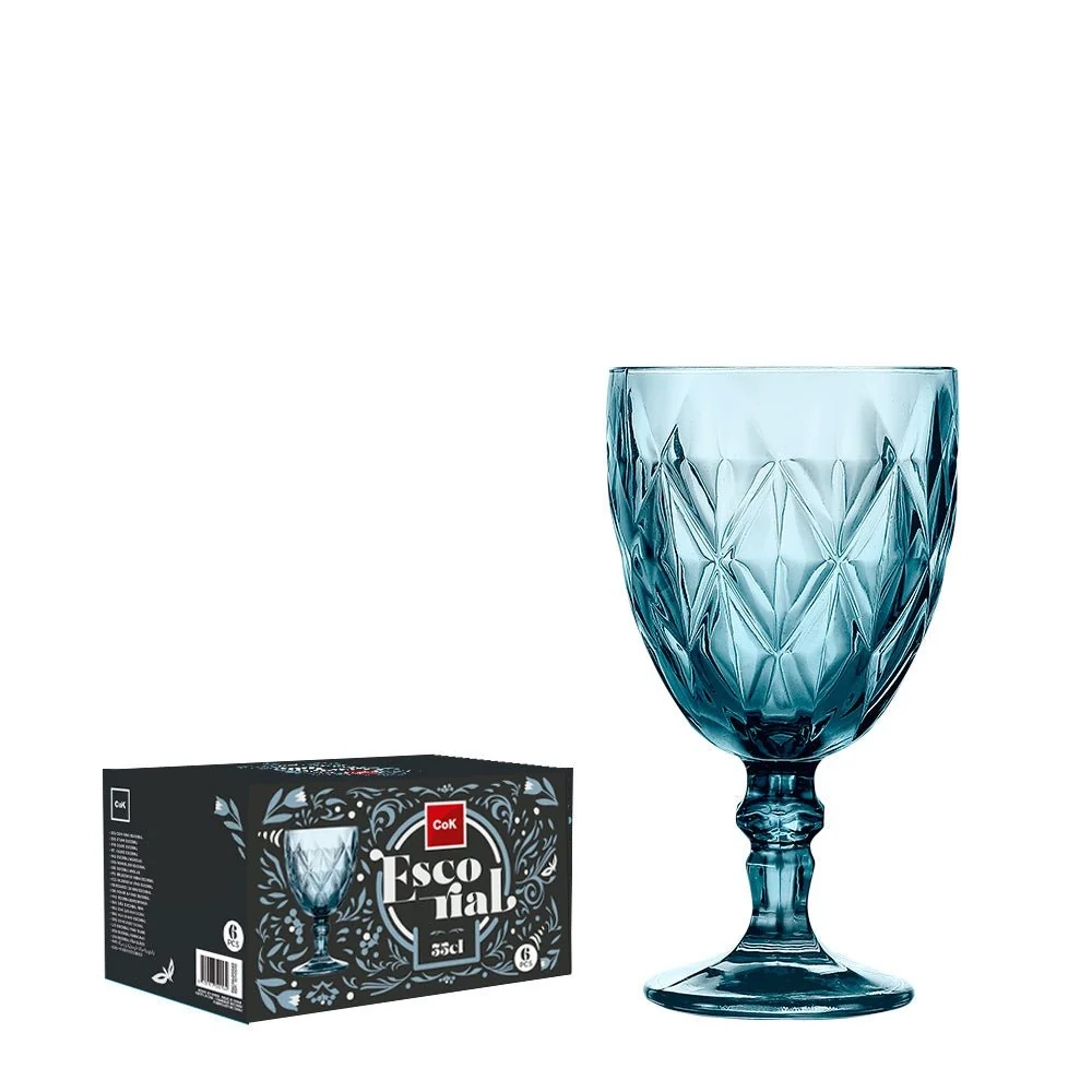 Cok Escorial Wijnglas Blauw 35 cl - Doos 6 stuks
