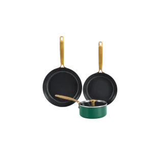 Combekk Cookware 4-delige set (22+26cm Pan + 16cm sauspan met deksel) Gerecycleerd Aluminium Keramisch - Element Expert Ho...