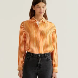 Blouse oranje strepen Compania Fantastica