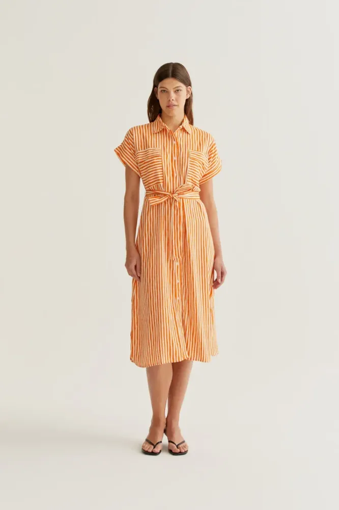 Gestreept kleed oranje Compania Fantastica