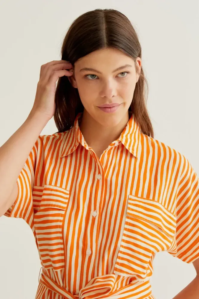 Gestreept kleed oranje Compania Fantastica