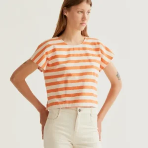 Gestreepte blouse oranje Compania Fantastica