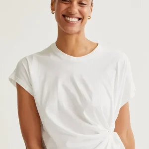 Wit T-shirt met knoop Compania Fantastica