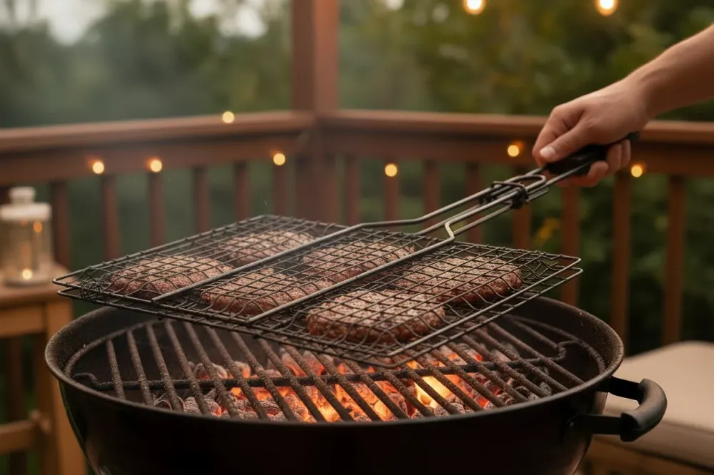 Cookinglife BBQ Hamburgergrill Fire & Flavour 32.5 x 22 cm - Non-Stick Metaal