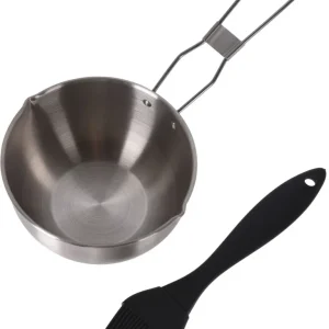 Cookinglife BBQ Sauspannetje Fire & Flavour RVS ø 11.5 cm - Inclusief zwarte silicone kwast