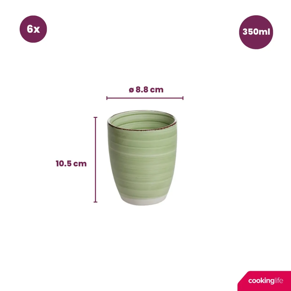 Cookinglife Bekers Delice Groen 350 ml - 6 stuks