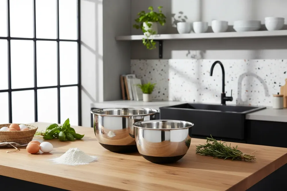 Cookinglife Beslagkommen / Mengkommen - Anti-slip - RVS - 2 stuks