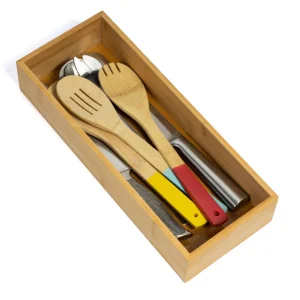 Cookinglife Bestekbak kookgerei- Opbergbox - Multi Organizer - Bamboe 38 x 15 x 7 cm