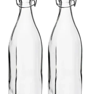 Cookinglife Beugelflessen / Weckflessen Vierkant - 1 Liter - 2 Stuks