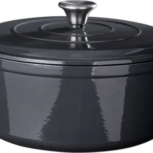 Cookinglife Braadpan met deksel - Heritage Cast - Gietijzer - Grijs - ø 28 cm / 5.1 Liter - geëmailleerde anti-aanbaklaag