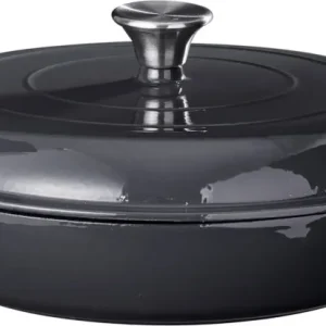 Cookinglife Braadpan met deksel - Heritage Cast - Gietijzer - Grijs - ø 30 cm / 2.6 Liter - geëmailleerde anti-aanbaklaag