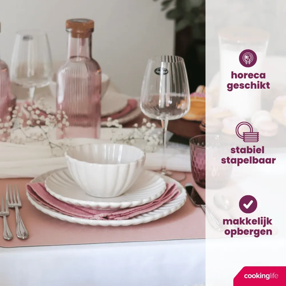 Cookinglife Diepe Borden / Pastaborden Cardida Off White ø 20 cm - 6 Stuks