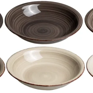 Cookinglife Diepe borden / Pastaborden Delice Grijs ø 21 cm - 6 stuks