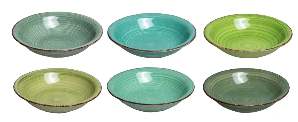 Cookinglife Diepe borden / Pastaborden Delice Groen ø 21 cm - 6 stuks