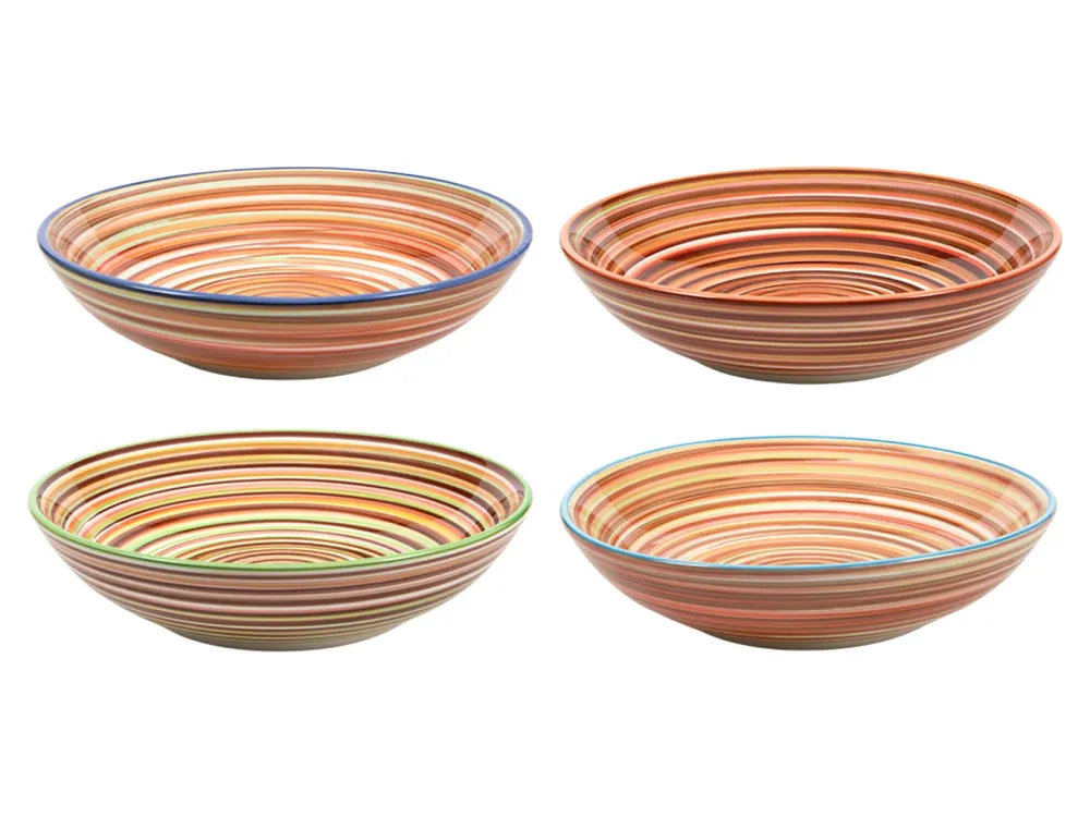 Cookinglife Diepe Borden / Pastaborden Rhythm & Lines ø 20 cm - 4 Stuks