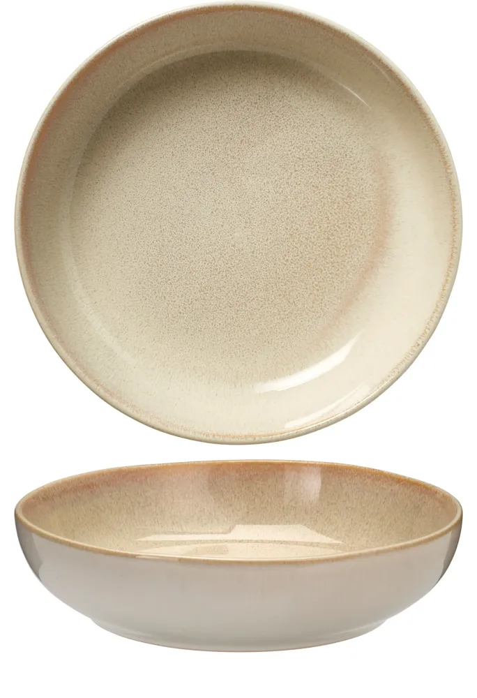 Cookinglife Diepe Borden / Pastaborden Serene Zand ø 23 cm - Aardewerk - 4 stuks