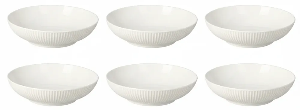 Cookinglife Diepe borden / Pastaborden Siaki New Bone - Porselein ø 20 cm - 6 Stuks